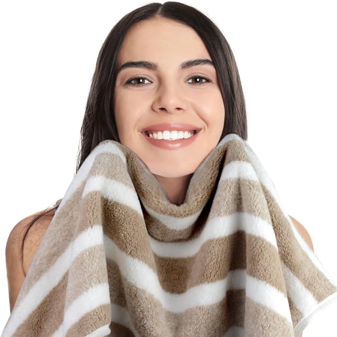 KinHwa Microfiber Hand Towels for Bathroom Soft and Absorbent Face Towels Brown