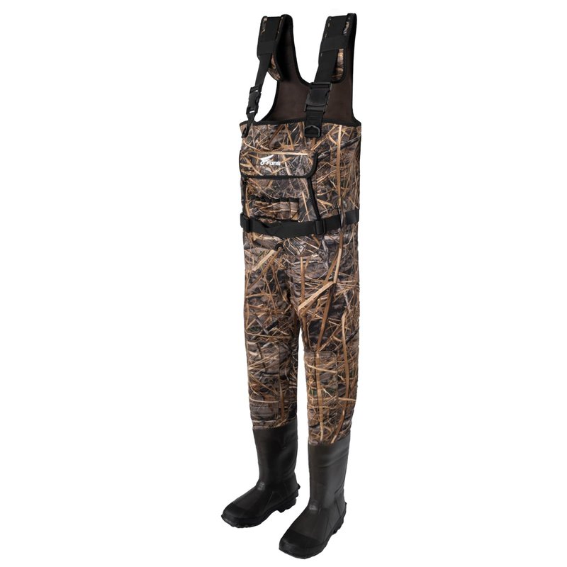 8 Fans Hunting Waders, Neoprene Chest Wader, Waterproof Bootfoot Fishing Waders for Men & Women with 1000G Rubber Boots,No Built-in Light (Next Camo Evo(s), 12)