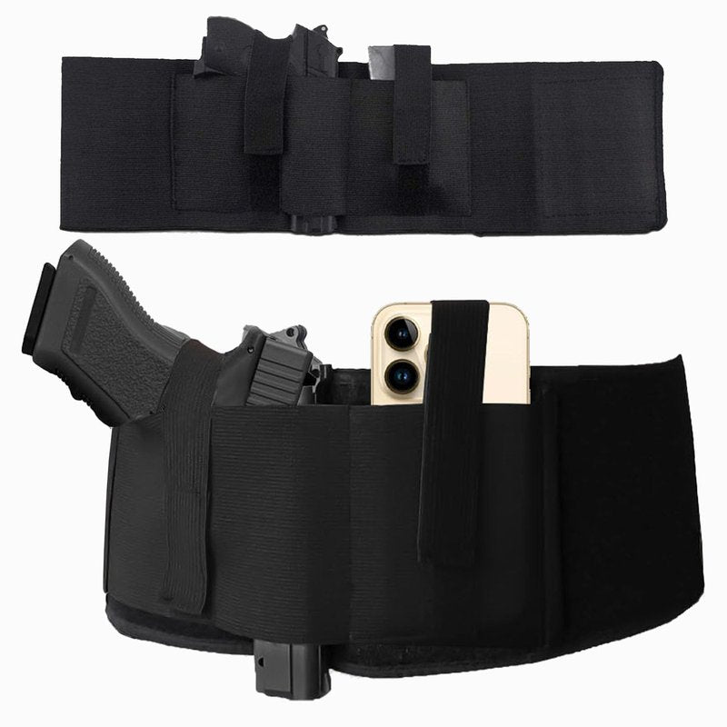 Belly Band Holster for Men & Women, Concealed Carry Gun Holster, Ambidextrous Design, Fits Glock 19 17 42 43 43x, Taurus, Ruger LCP, S&W M&P Shield for Most Handguns