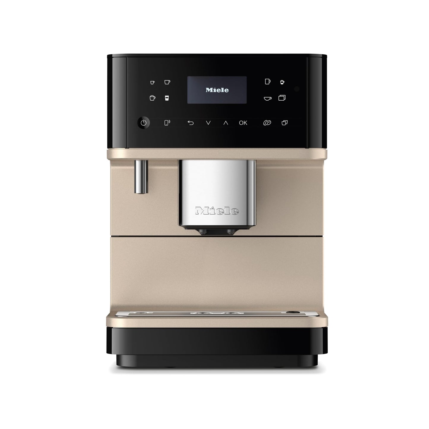 Miele CM 6360 MilkPerfection Automatic Coffee Machine - OneTouch for Two, AromaticSystem, 8 individual profiles, DoubleShot, WiFi-compatible, LED lighting, in Obsidian Black CleanSteel Metallic