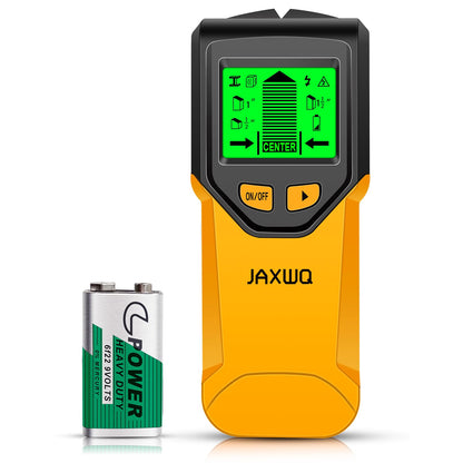 Stud Finder Wall Scanner - 5 in 1 Stud Finder Tool w/Smart Chip and HD LCD Display, Stud Detector Beam Finders for the Center and Edge of Wood AC Wire Metal Studs Joist Pipe (Yellow Feathers)