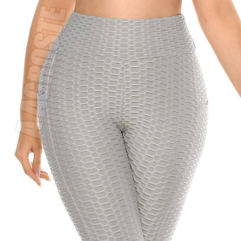 A AGROSTE Women's High Waist Yoga Pants Tummy Control Workout Ruched Butt Lifting Stretchy Leggings Textured Booty Tights