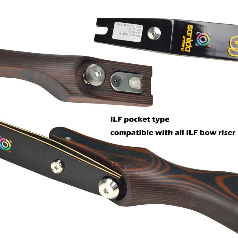 ZSHJGJR 66" 68" 70" Archery Recurve Bow Limbs ILF Device ILF Bow Limbs 20-44lbs Compatible for 25" Riser for Adult/Beginner (66 inch, 20lbs)