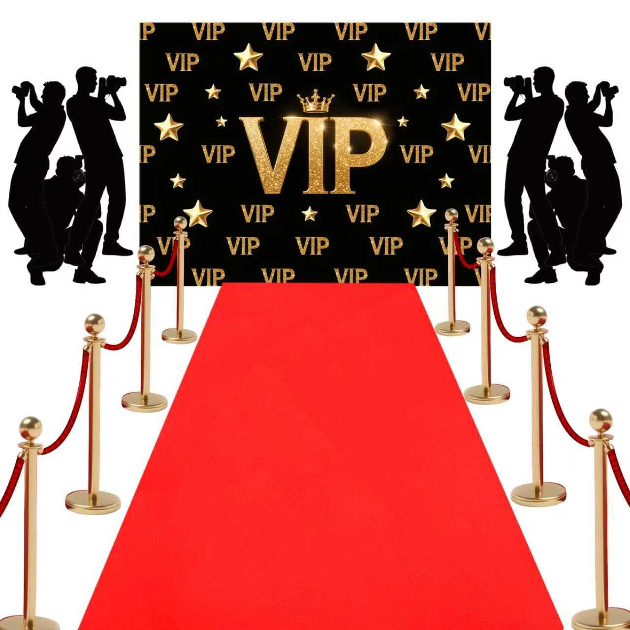 Red Carpet Runner,VIP Photography Backdrop,Backdrop Film Movie Theme Party Decorations Accessory and Red Carpet Runner 2.6 x 15 ft with Tape