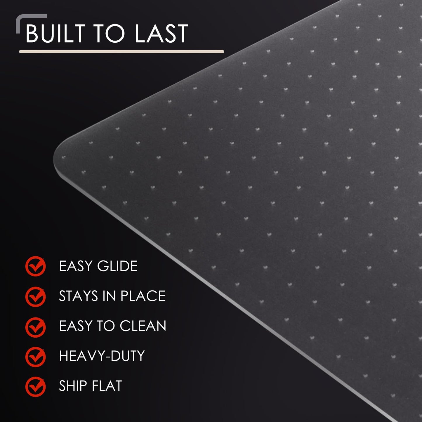 Kuyal Office Chair Mat for Carpet, 2Pack 32x55 Clear Heavy Duty Computer Chair Mat with Lip, Under Desk Protector Carpeted Floors Mat, Easy Chair Movement,Ship Flat