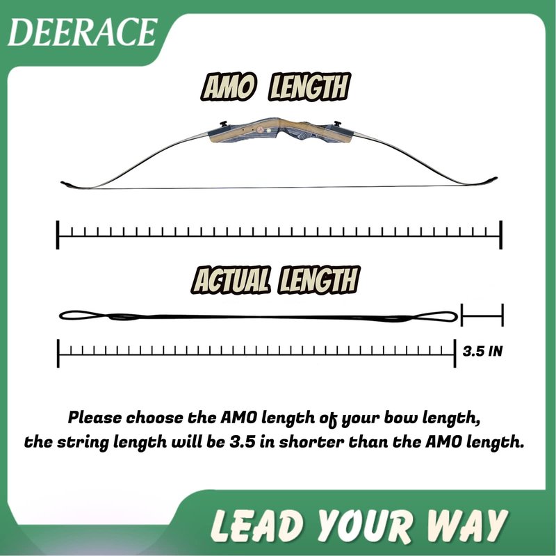 DeeRace Traditional Recurve Bow String and Bowstring Finger Savers Set, Dacron Bow String with Finger Guards (AMO 50” (Actual Length 46”), 16 Strands (Recommended for up to 65 lbs))