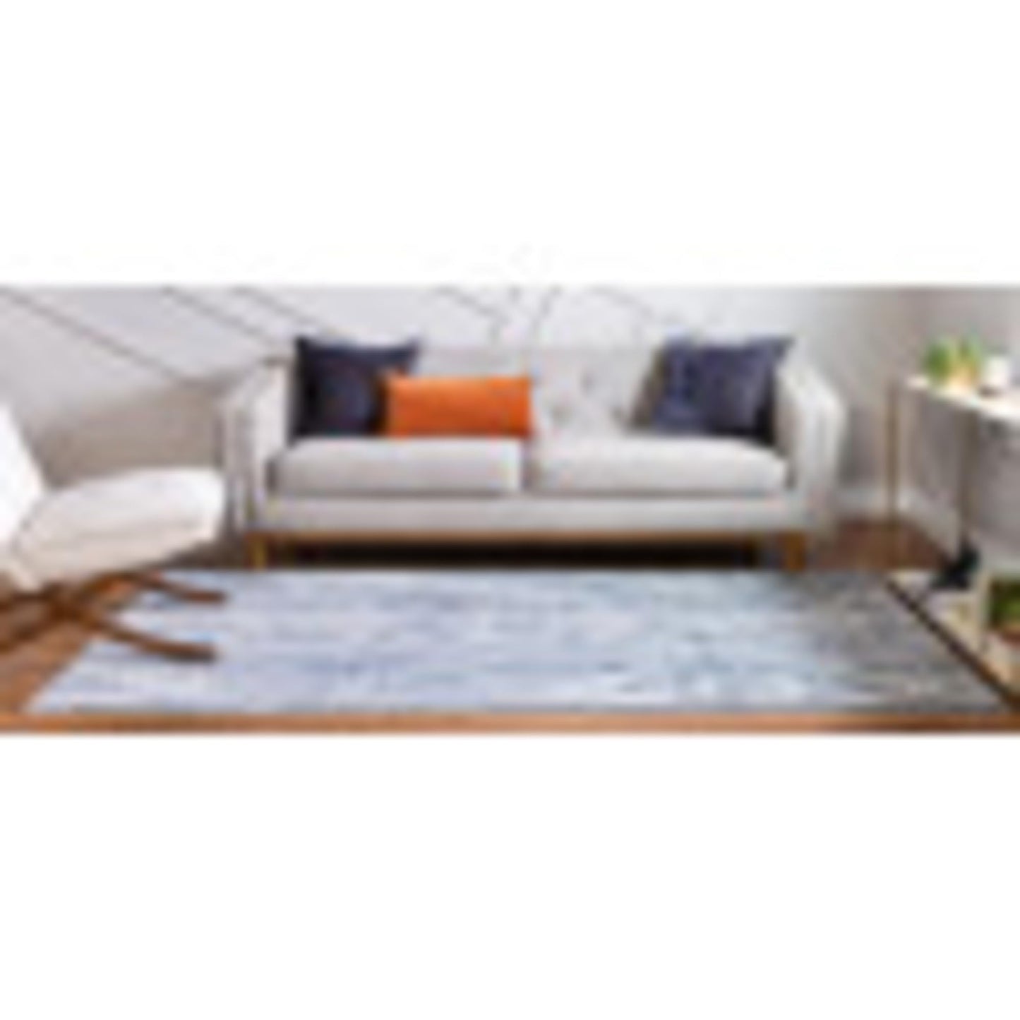 Unique Loom Portland Collection Southwestern Inspired Striped Tone-on-Tone Area Rug (10' 0 x 14' 0 Rectangular, Blue/ Gray)
