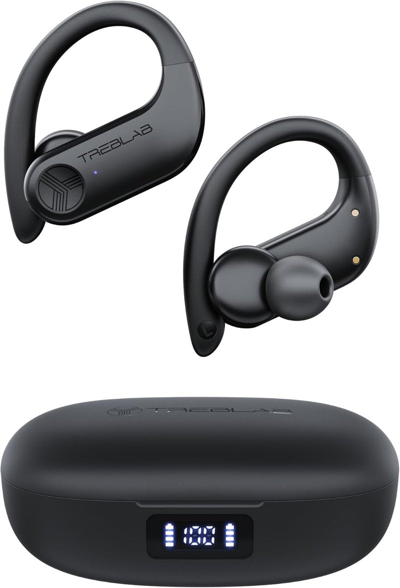 TREBLAB X3 Pro - Wireless Sports Earbuds | Comfortable Bluetooth Headphones with Secure Ear Hooks, 12H Battery Life, IPX5 Sweatproof