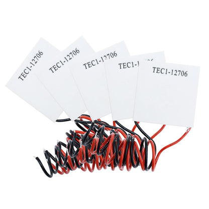 5PCS TEC1-12706 Peltier Module,Aideepen 12V 6A 60W Heatsink Thermoelectric Cooler Cooling Peltier Plate Module Peltier Cooler 40x40MM Compatible with Peltier Fan/Cold Plate