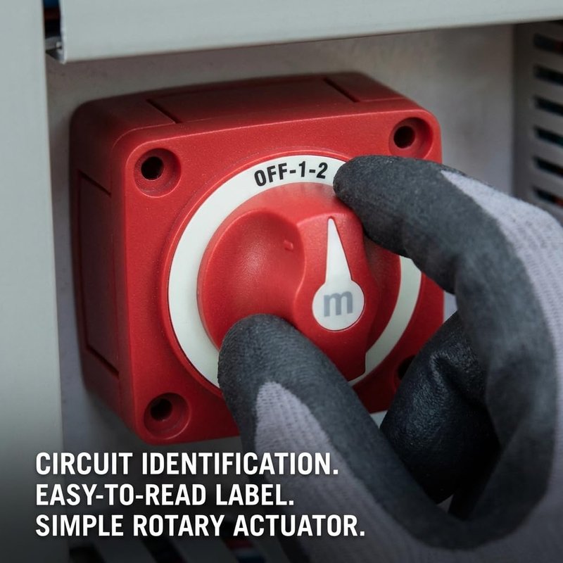 Battery Switch Boat Battery Disconnect Switch 300A 3 Position, High Sensitivity Dual Circuit Power Disconnect Cut Off Isolator for Marine Boat Car Truck Trailer RV, M Series Battery ON Off Kit