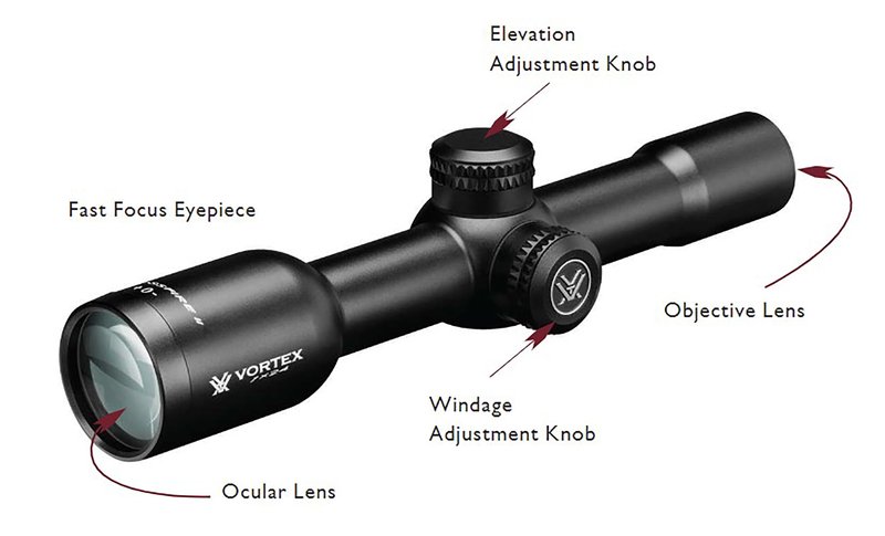 Vortex Optics CF2-31001 Crossfire II Second Focal Plane, 1-inch Tube Riflescope - V-Plex Reticle, Black, 2-7" x 32"