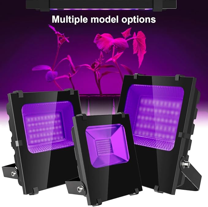 200W LED Black Lights Outdoor - IP66 Waterproof Black Light Flood Light UV Blacklight Floodlight 395nm Blacklights Spotlight UV Lights Lamp for Glow Party Large Space, Halloween Decor (2 Pack)