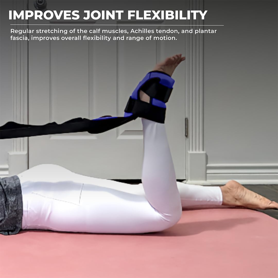 Yaghzu Foot and Calf Stretcher - Stretching Strap for Plantar Fasciitis, Achilles Tendonitis, Heel Spurs, Foot Drop, & Hamstring, Versatile Stretch Strap Used as Leg stretcher, Hamstring Stretcher and Foot Stretcher