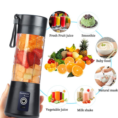 Portable Blender Cup,Electric USB Juicer Blender,Portable Juicer For Shakes and Smoothies, juice,380ml, Six Blades Great for Mixing,light purple