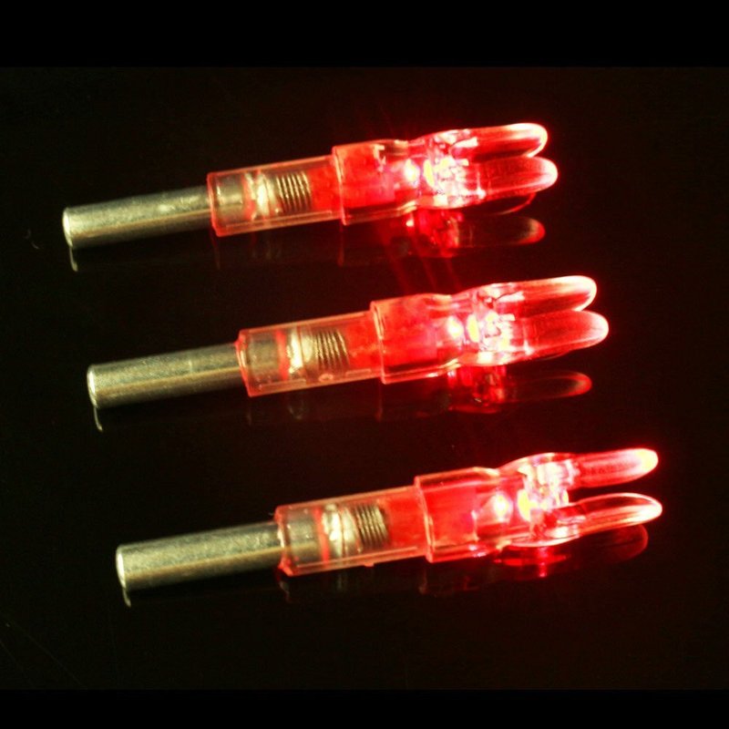 Reikawa 6PCS-S Lighted Nocks for Arrows with .244/6.2mm Inside Diameter Compound Bow Arrow Nock for Hunting Shooting (Red)