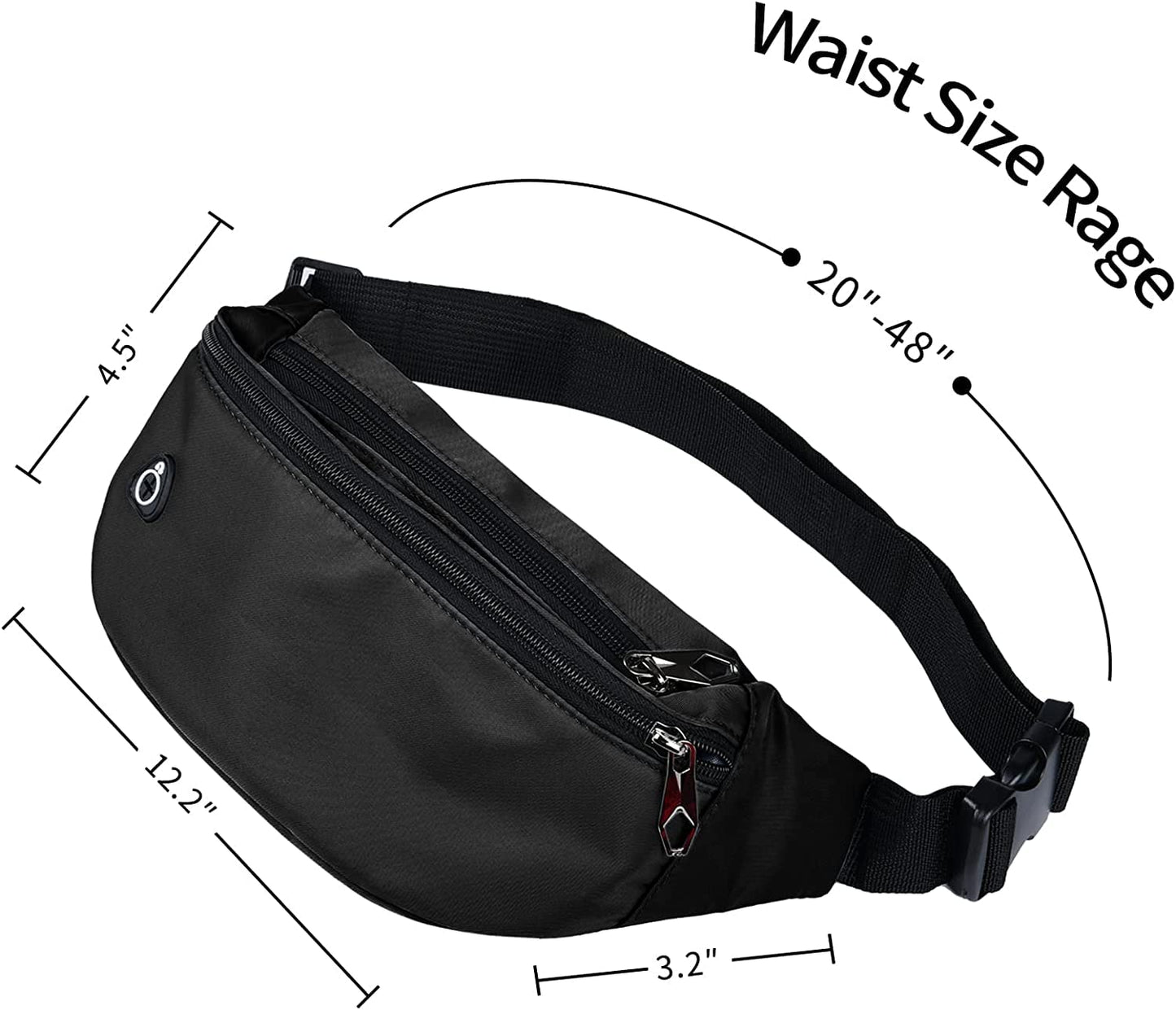 Fanny Packs for Men and Women, Water-RepellentSports Waist Pack Bag for Travel Hiking Running Hands-free Wallets, Easy Carry Any Phone