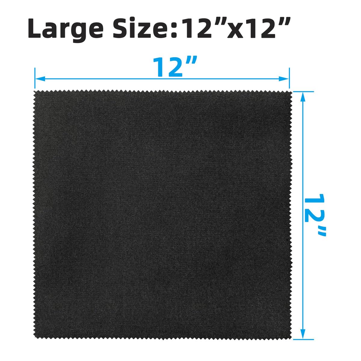 Silicone Gun Cleaning Cloth, 12"x12" Microfiber Lint Free Silicone Gun Cleaning Rags, Reusable Microsuede Cleaning/Polishing Wipes Towels for Firearms, Reels, Knives and Scopes (Black-6Pack)