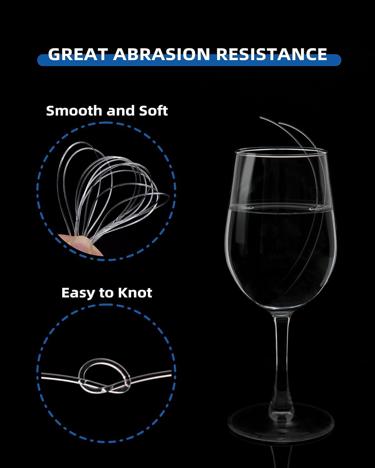 BLUEWING Monofilament Fishing Line Dia. 0.3mm 12 lbs 3000 Yards Invisible Thin Diameter Mono Fish Wire String, Clear