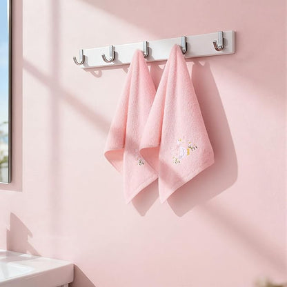 2 Pcs Silly Goose Hand Towels Blush Pink Bathroom Decor 14x29 Inch Embroidered