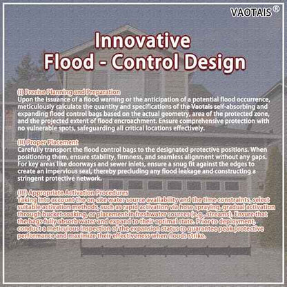 2.5ft x 1ft Self - Absorbing & Expandable Flood Bags - Evenly - Placed Absorbents, Super - Convenient Use - Ideal for US Homes, Garages, Warehouses, Stores & All Entrances (2.5ft * 1ft (Pack of 4))