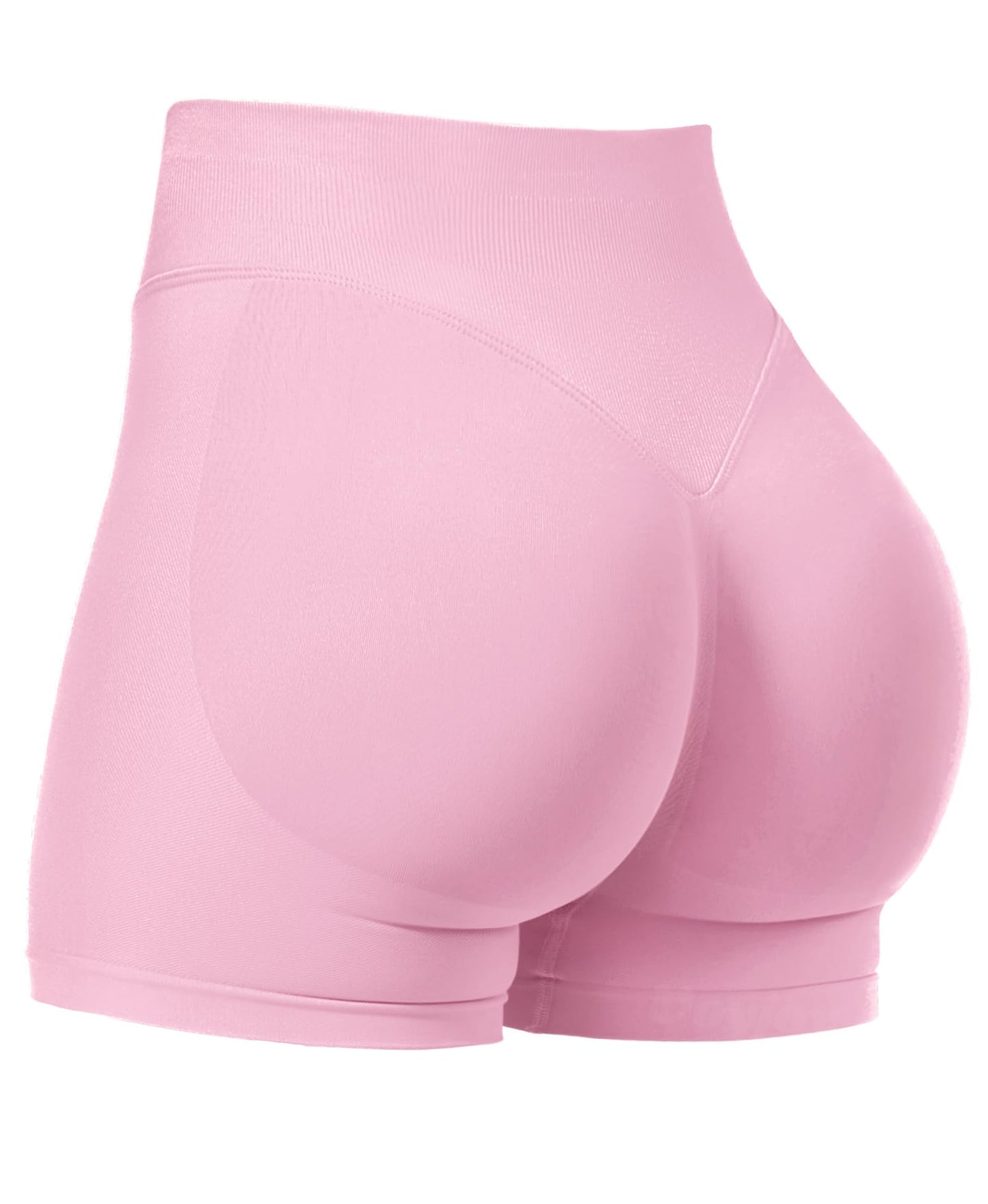 VOYJOY Women Workout Impact Shorts 2.5"/ 3.6"/ 4.5"/ 6" Scrunch Butt Lifting Gym Seamless Booty Biker Shorts Pink