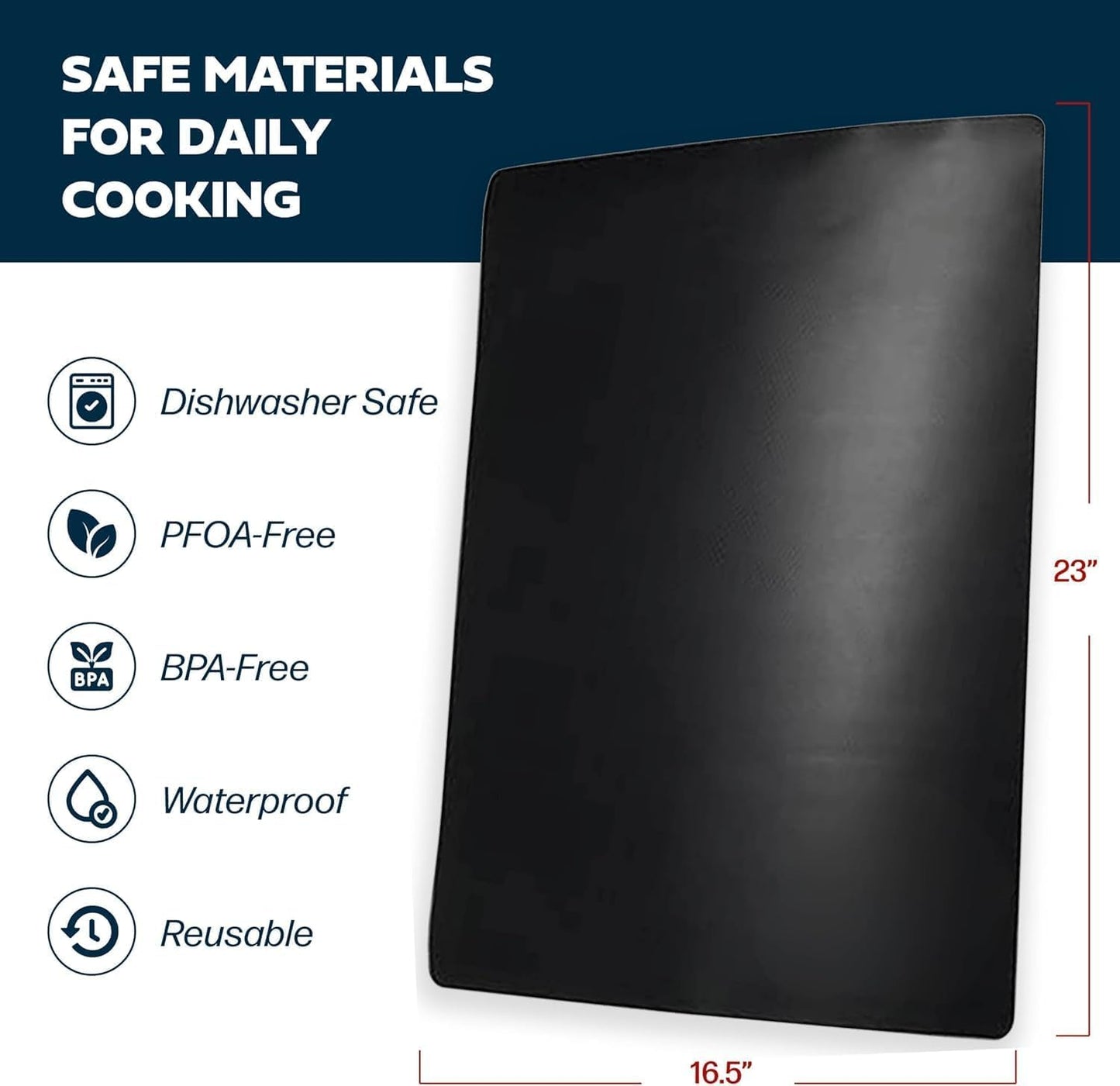Cooks Innovations Non-Stick Oven Protector Mat - Heavy Duty Nonstick Oven Rack Liners to Protect Convection, Electric, Gas, & Microwave Ovens - BPA & PFOA Free Heat Resistant Baking Mat