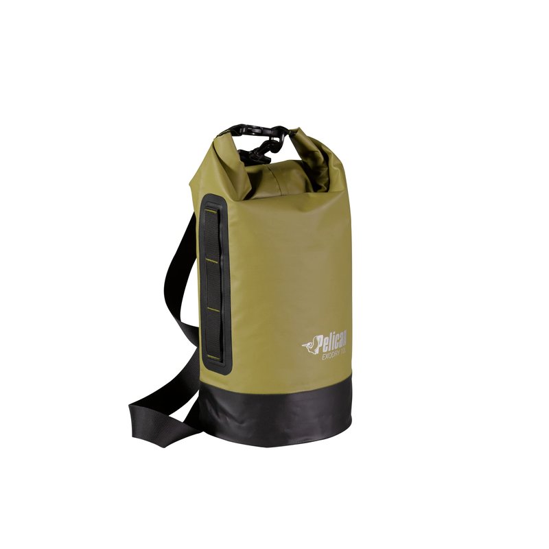 Pelican ExoDry 20L Medium Drybag - Waterproof - Shoulder Straps - Thick & Lightweight - Roll Top Dry Compression - Keeps Gear Dry for Kayaking, Rafting, Hiking and Fishing - Black