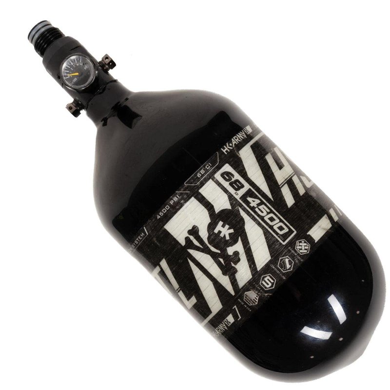 HK Army 68ci 4500psi HPA Paintball Tank - HSTL Carbon Fiber - Black