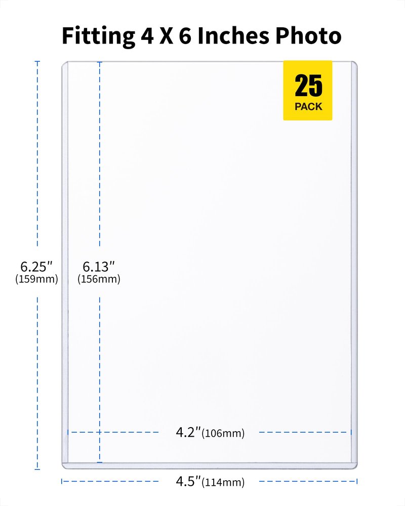 HYARUAT 4x6 Toploader - Durable Hard Plastic Sleeves, Sheet Protectors for Photo Cards, Kpop, Post and Trading Cards (25-Pack)