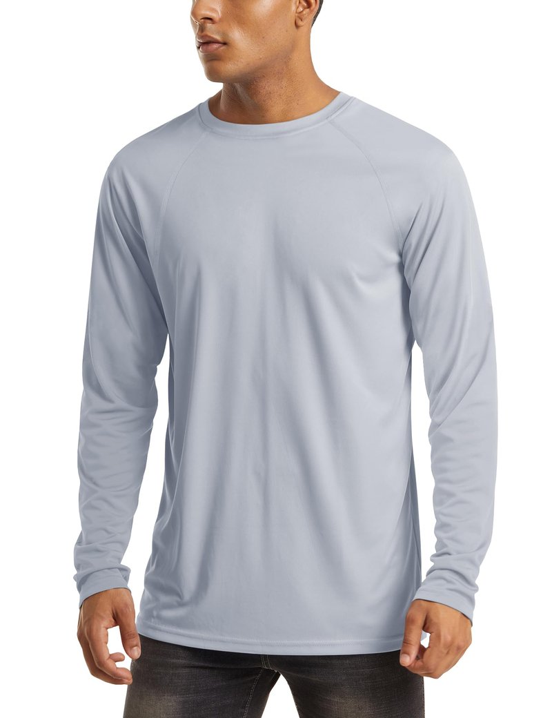 Rashguard for Men Long Sleeve Shirts UV Shirts Sun Shirts Running Shirts Workout Shirts Fishing Shirts Hiking Shirts UPF 50 Shirts Grey
