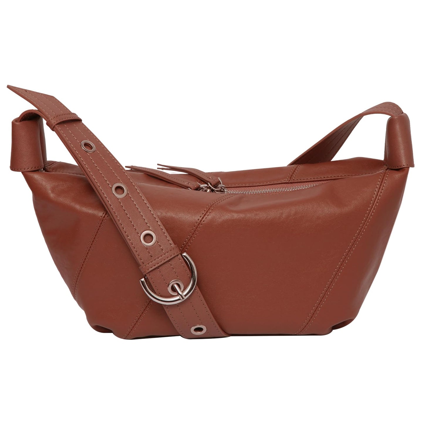 Swgsdh&Hyls Genuine Leather Bags for Women,Hobo Shoulder Bags with Adjustment Strap,Fashion Ladies Crossbody Purse, Casual Satchel (Walnut)
