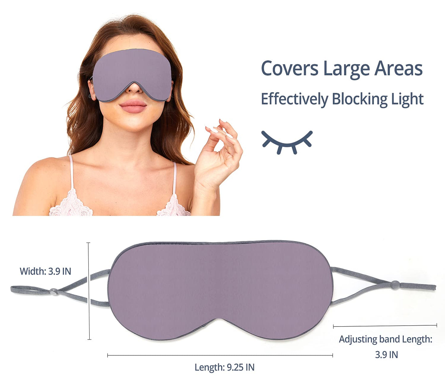 Sleeping Mask 2 Pack, Warm, Cool Double-Sided Use of Sleep Mask, Super Soft Blindfold with Adjustable Strap, Block Out Light, Comfort Sleep Eye Mask for Travel Meditation Nap