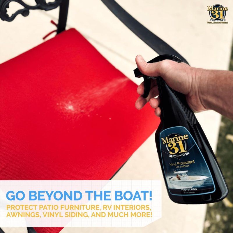 Marine 31 Vinyl Protectant with Sunblock | Prevents Fading & Cracking | Safe for Boats, Car Interiors & Patio Furniture | Long-Lasting UV Protection | M31-430 | 20 oz