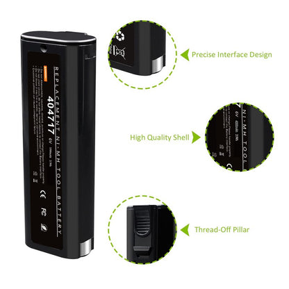 Upgraded 4000mAh 2Packs 6V Ni-MH Replacement Battery for Paslode 404717 Battery Compatible for Paslode B20544E BCPAS-404717 404400 900400 900420 900600 901000 902000 B20720 CF-325 IM200 F18 IM250