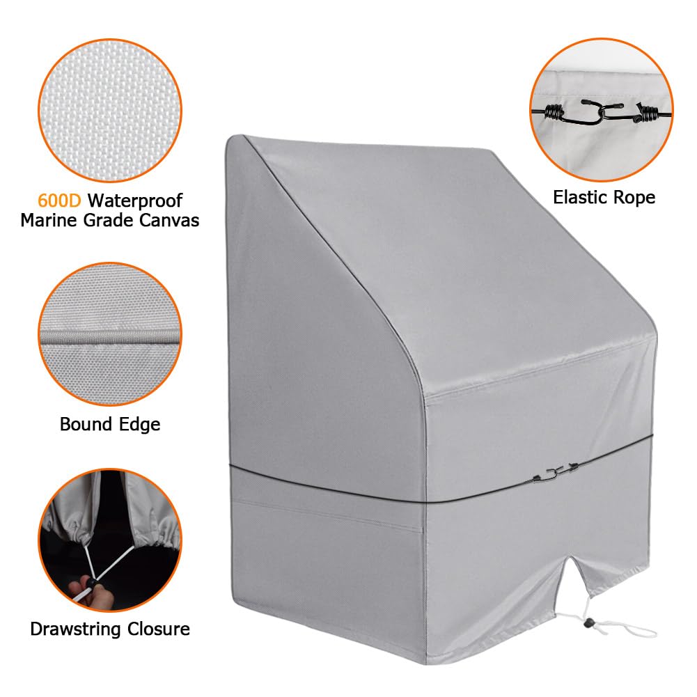 iCOVER Boat Center Console Cover Heavy Duty 600D Waterproof for Carolina Skiff, Boston Whaler, Mako, Excel Bay Pro,Wellcraft and Other Brands, 60"(H) X 44"(L) X 34"(W)