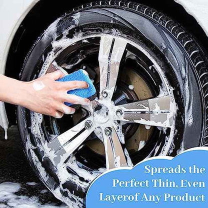 Mudder 24 Pcs 3.5 x 1.5 x 1.5 Inch Car Wax Applicator Pad Rectangular Microfiber Applicator Pads Sponge Ceramic Coating Applicator Car Foam Cleaning for Wax Applying Sealants Detailing Polishing