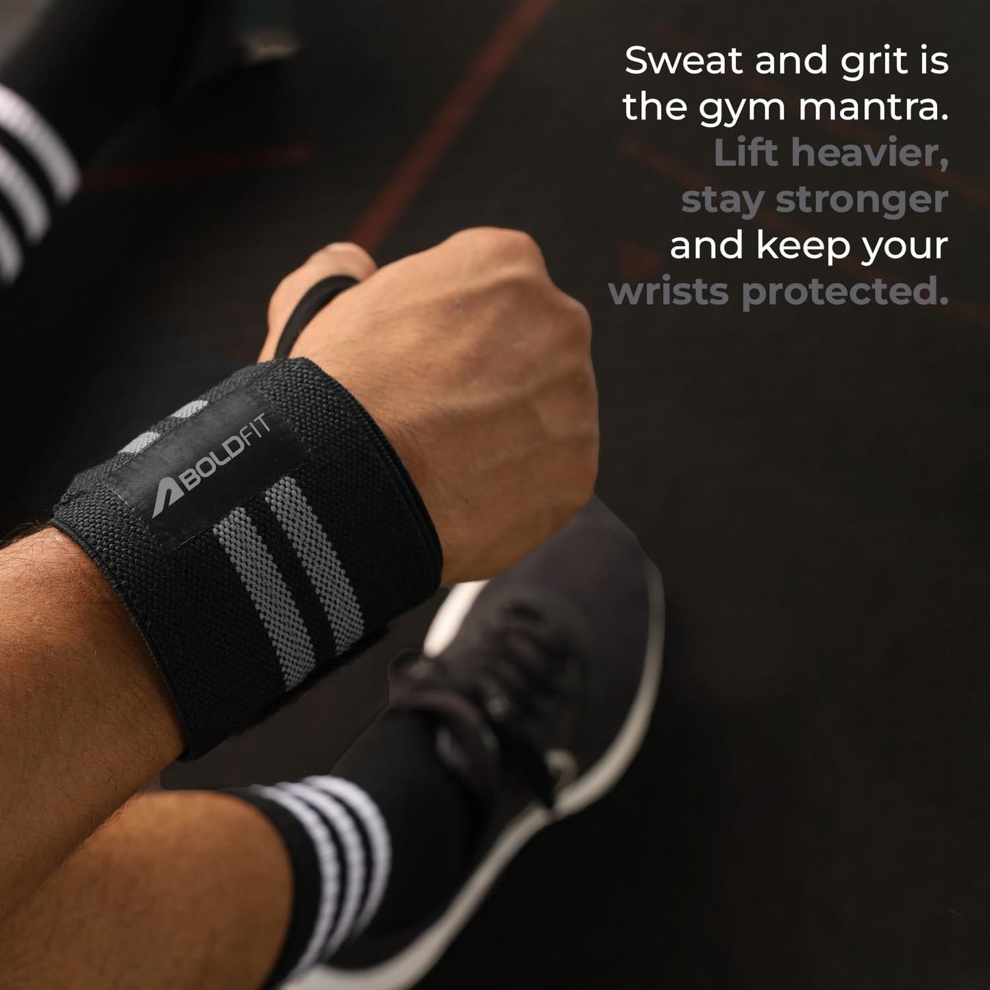 Boldfit Wrist Supporter for Gym Wrist Band for Men Gym & Women with Thumb Loop Straps - Wrist Wrap Gym Accessories for Men Hand Grip & Wrist Support Sports Straps for Gym