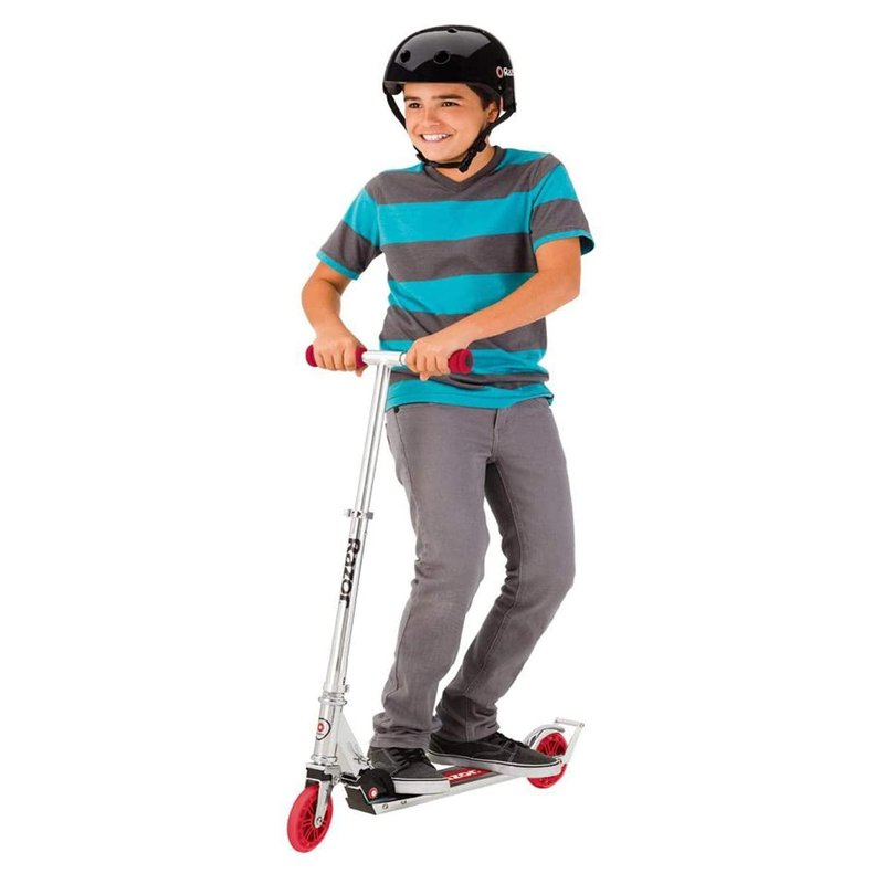 Razor A3 Kick Scooter for Kids - Larger Wheels, Front Suspension, Wheelie Bar, Lightweight, Foldable, and Adjustable Handlebars