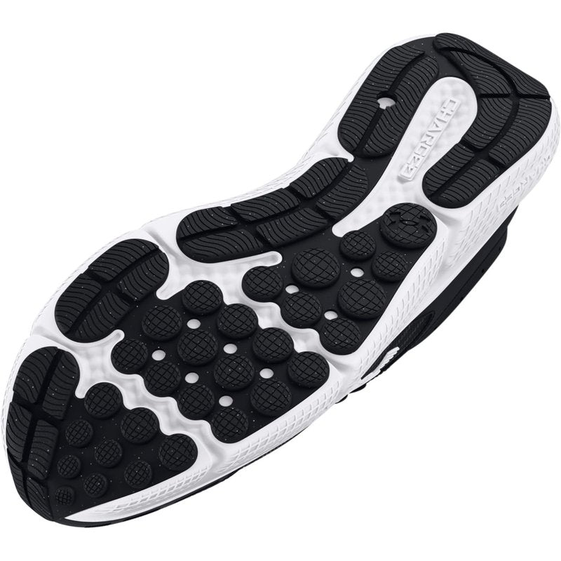 Under Armour Men's Charged Assert 10 Running Shoe, (001) Black/Black/White, 15 XX-Wide