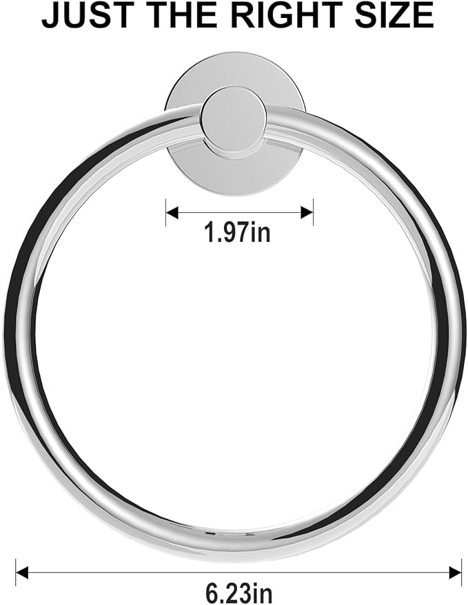SetSail Towel Holder for Bathroom Wall 4 Packs Towel Ring Stainless Steel Heavy