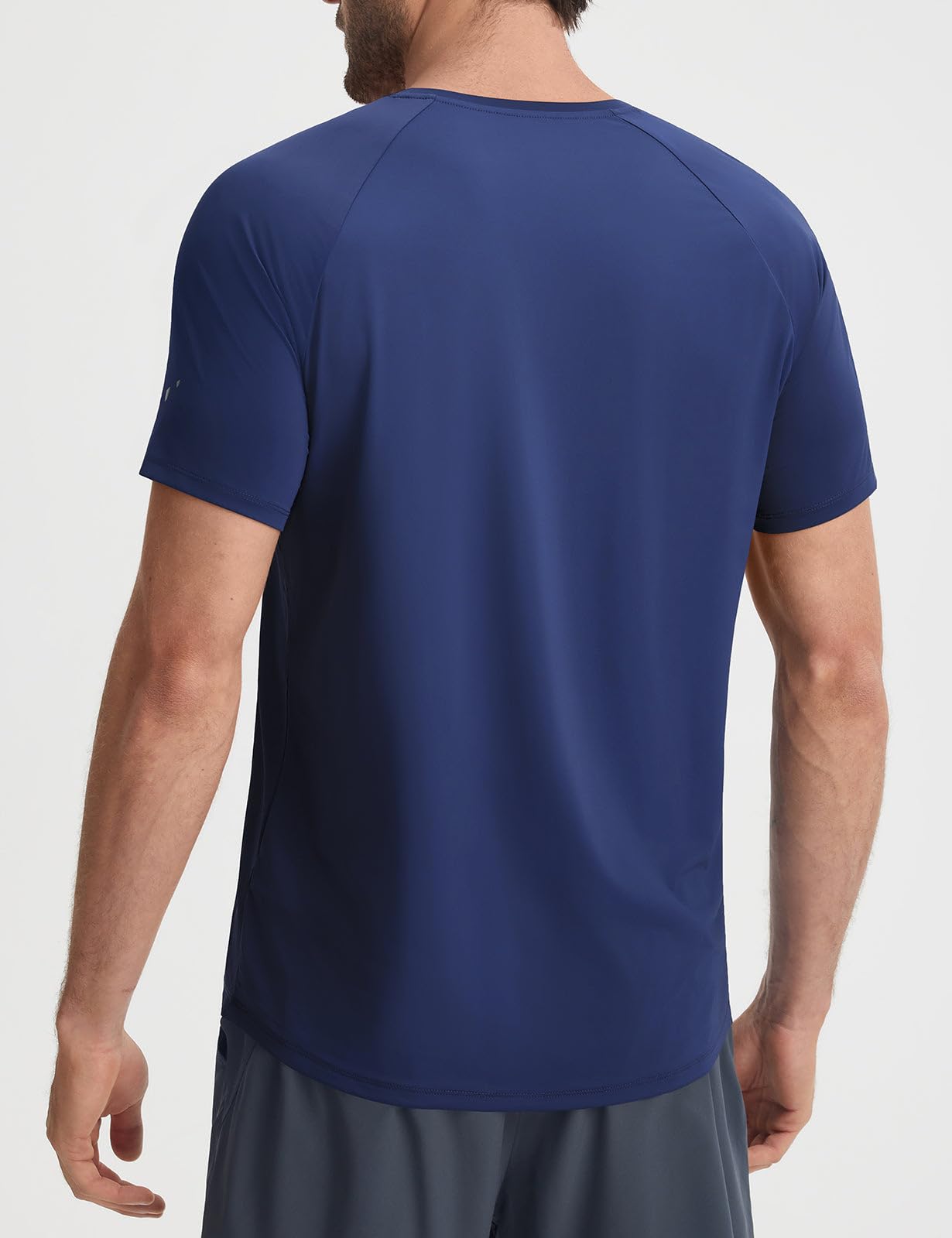 baleaf Ice Cooling Running Shirts for Men Short Sleeve Athletic Workout T-Shirts UPF 50+ Sun Protection Quick Dry Moisture Wicking Tee Navy Blue 2XL
