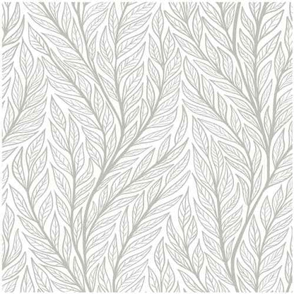 Leaf Peel and Stick Wallpaper Boho 17.3"x78.7" Plant Beige and White Wallpaper Removable Self Adhesive Wall Paper for Bedroom Beige Leaves Contact Paper for Cabinets Vinyl Film Roll