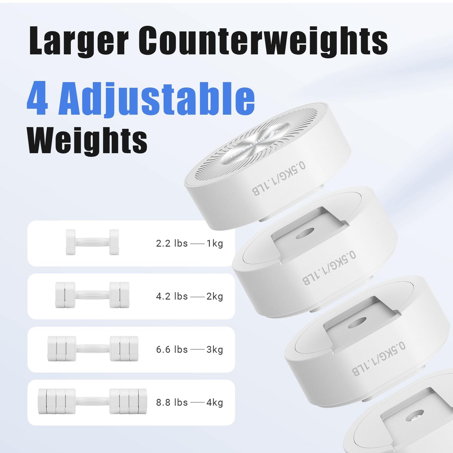 MERACH Dumbbell Set of 2, Adjustable Weight, Anti-slip Handle, Macaron Colors, Each 2.2/4.4/6.6/8.8 lbs, 4 in 1 Hand Weights for Women at Home