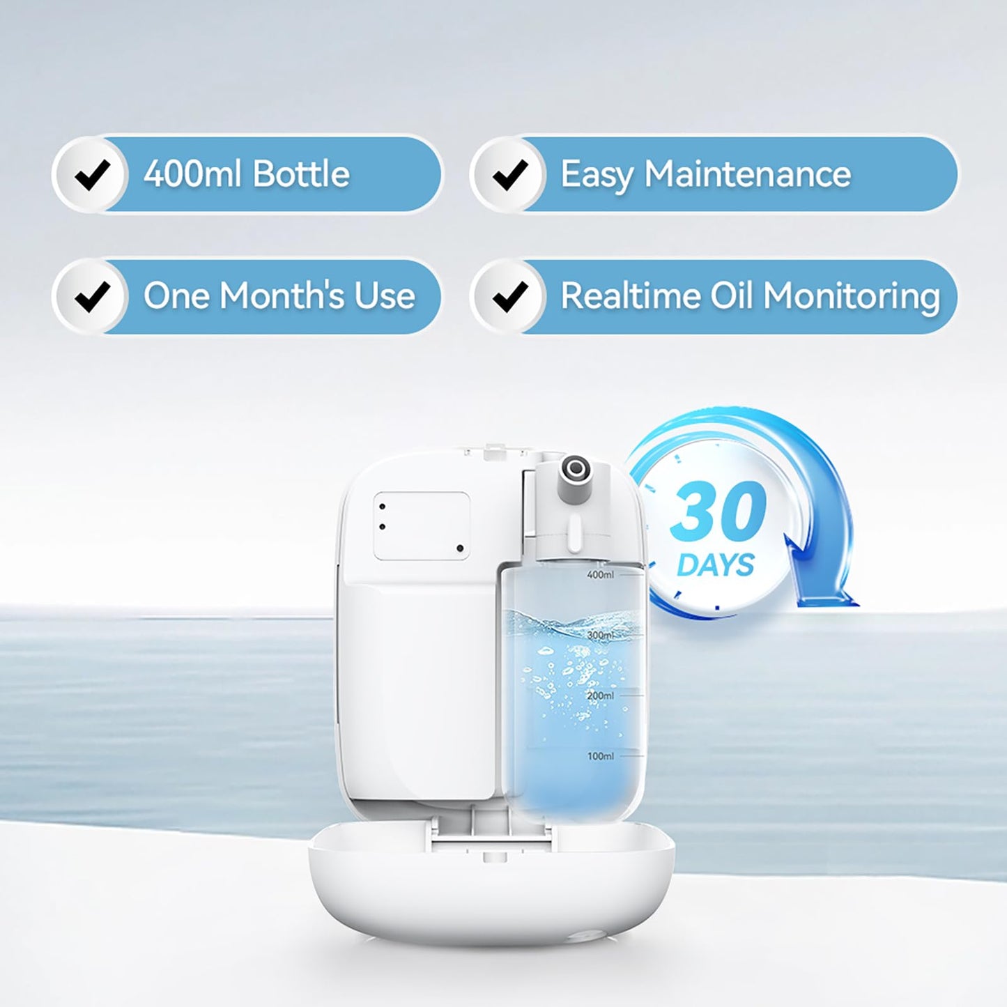 Upgraded Scent Air Machine for Home Cover Up to 2000 sq.ft, Waterless Essential Oil Diffuser 400ML, Hotel and Commercial Use, Waterless Cold Air Diffuser for Home, Office