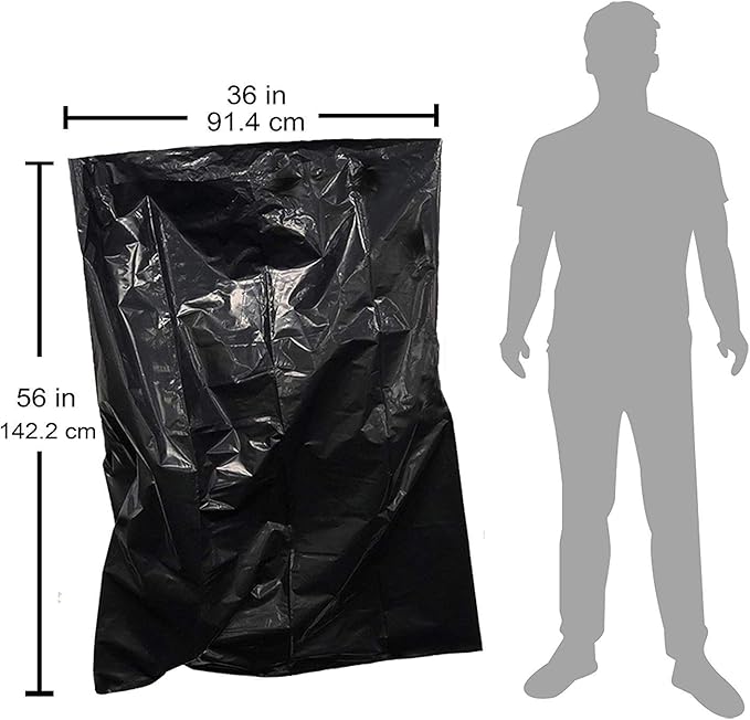 Reli. Contractor Garbage Bags 55 Gallon | 20 Trash Bags | Heavy Duty | Black