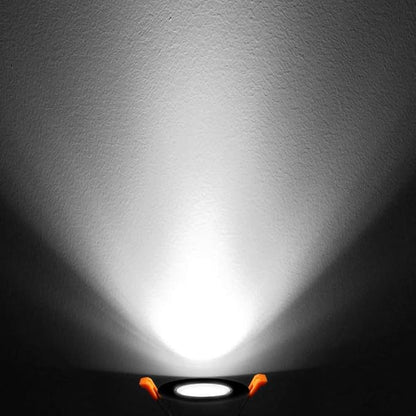 2 Inch Downlight, 3W Recessed LED Lighting COB Dimmable, 5000K Daylight White, CRI80, Black Trim, Ceiling Lights With Driver, 1 Pack
