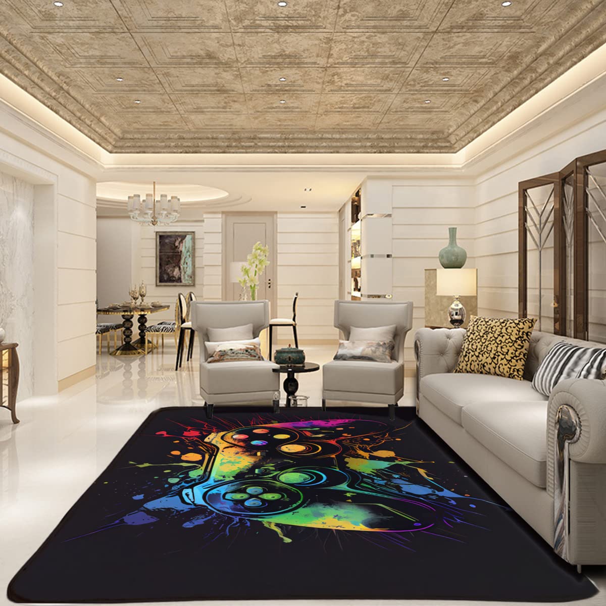 Gamer Rug for Boys Bedroom - Gamepad Carpet Theme,Perfect for E-Sports Game Room or Gamer Boy Bedroom Room 36x24inches