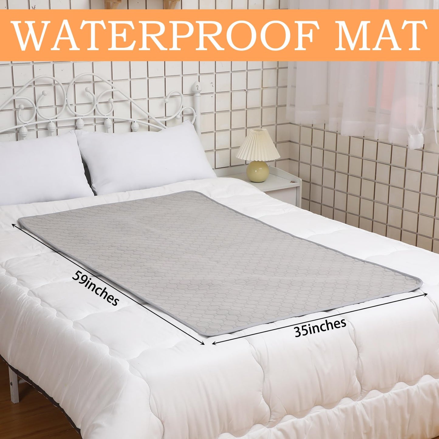 Drydiet Couples Waterproof Mat 59 x 35 Inch Lover Stainproof Blanket Reusable Quiet Easy Use Mattress for Adult Multi Functional Bed Sheets for Couple Pleasure Comfort