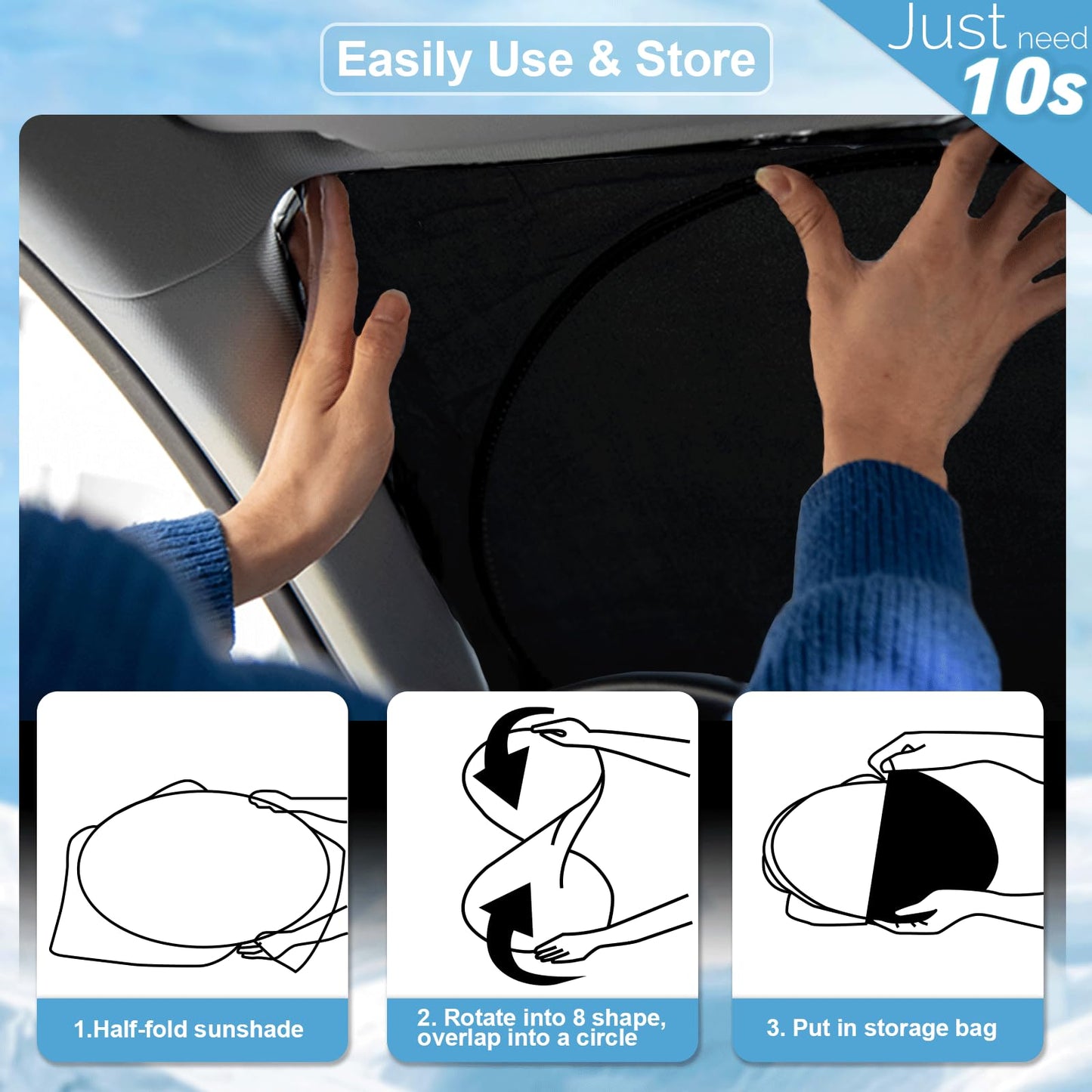 Sunshade for Chevrolet Traverse Windshield Sun Shade Cover Custom Fit 2018-2024 2025 Chevy Traverse LS, LT, RS, Redline, Premier, High Country SUV Accessories Front Window Shield Sun Visor Block UV