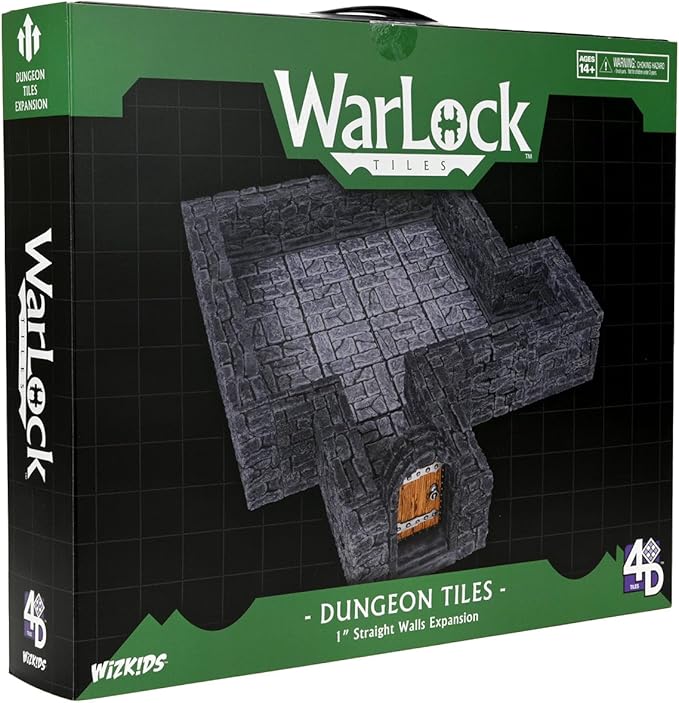 Warlock Tiles: Expansion – 1 in. Dungeon Straight Walls